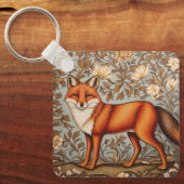 Walking Fox William Morris Inspired  キーホルダー (正面)