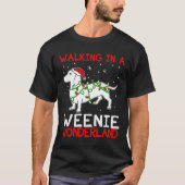 Walking In A Weenie Wonderland Christmas Dachshund Tシャツ (正面)