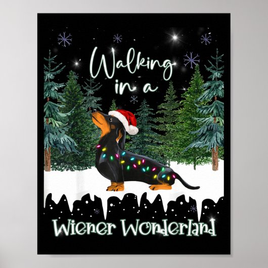 Walking In A Wiener Wonderland Dachshund ポスター (正面)