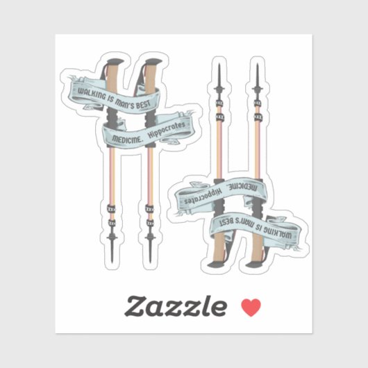 walking is the best medic Hippocrates hiking pulse シール (シート)