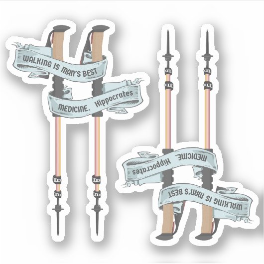 walking is the best medic Hippocrates hiking pulse シール (正面)