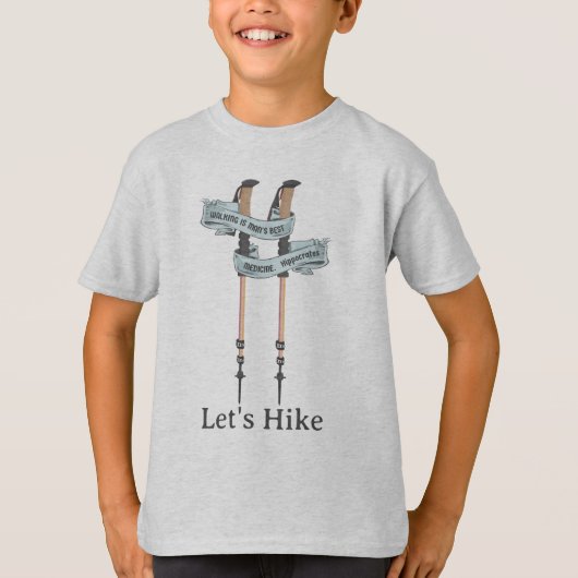 walking is the best medic Hippocrates hiking pulse Tシャツ (正面)