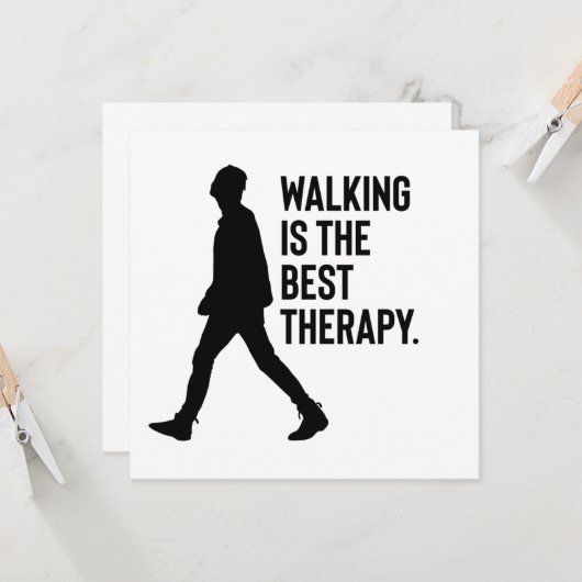 Walking is the Best Therapy Quote 招待状 (正面/裏面インサイチュ)