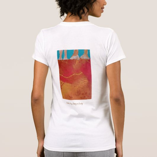 Walking on Country Aboriginal print shirt Tシャツ (裏面)