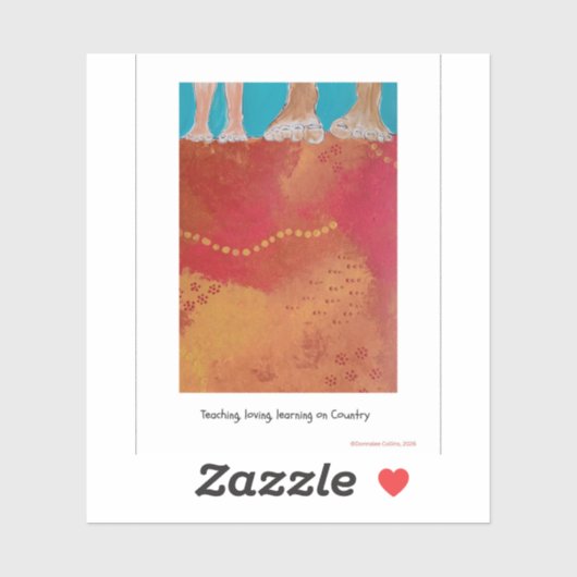 Walking on Country Aboriginal print sticker シール (シート)