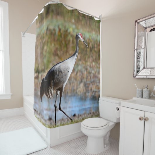 Walking Tall, Sandhill Crane シャワーカーテン (インサイチュ)