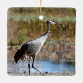 Walking Tall, Sandhill Crane セラミックオーナメント (裏面)
