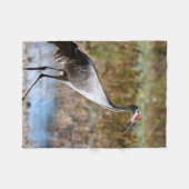 Walking Tall, Sandhill Crane フリースブランケット (正面(横))