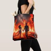 Walking Through the Fire on a Reusable Tote Bag トートバッグ (クローズアップ)