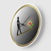 Walking Towards Hope Minimalist Silhouette ラージ壁時計 (傾斜)