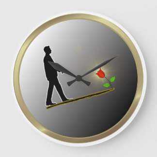 Walking Towards Hope Minimalist Silhouette ラージ壁時計