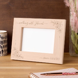 Walking with Jehovah Since 20xx Floral Script レーザー彫刻フレーム