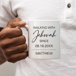 Walking with Jehovah Since Black and White コーヒーマグカップ