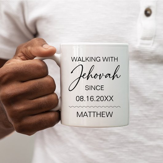 Walking with Jehovah Since Black and White コーヒーマグカップ