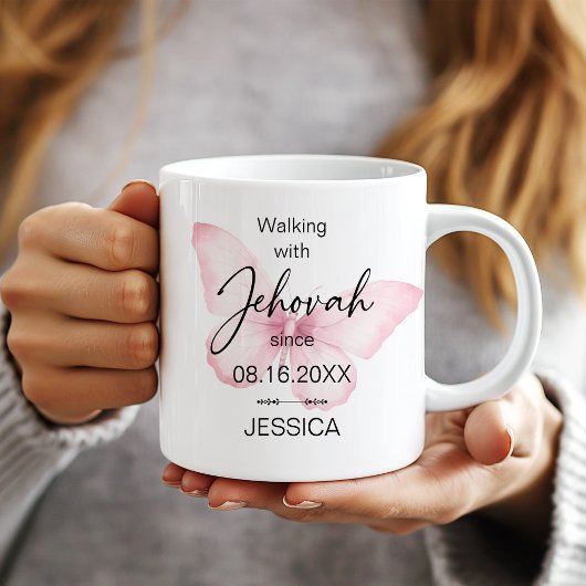 Walking with Jehovah Since Butterfly Baptism Mug コーヒーマグカップ