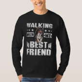 walking with my best friend australian shepherd tシャツ (正面)