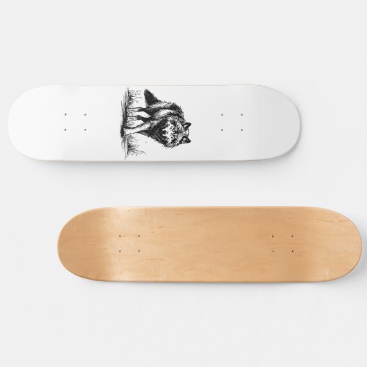 Walking Wolf Illustration Skateboard スケートボード (横)
