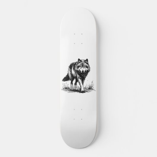 Walking Wolf Illustration Skateboard スケートボード (正面)
