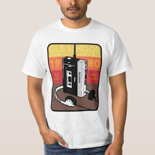 Walkman old school retro tシャツ (正面)