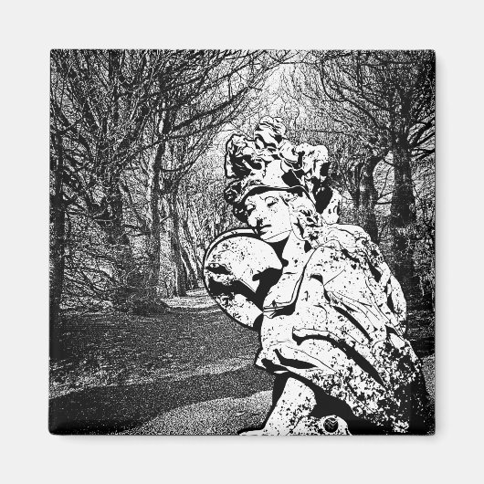 Walküre - Skulptur mit Baum-Arkade マグネット (正面)