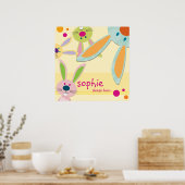 WALL ART :: bunny - peek-a-boo 1 ポスター (キッチン)