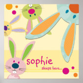 WALL ART :: bunny - peek-a-boo 1 ポスター (正面)