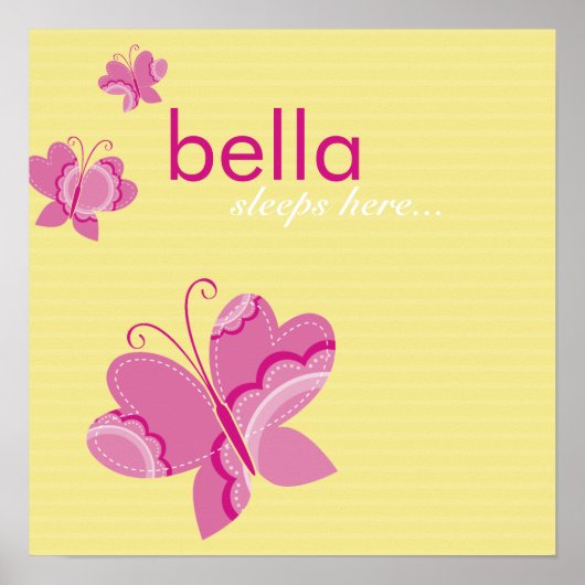 WALL ART :: flutterby butterby butterfly 2 ポスター (正面)