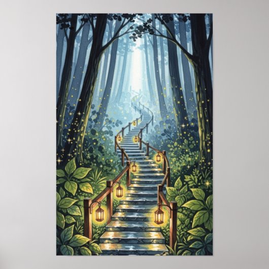 Wall art. Forest stairs  ポスター (正面)