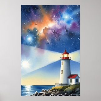 Wall art. Lighthouse Island ポスター
