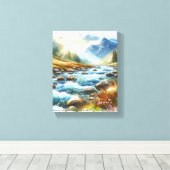 WALL ART Mountain Landscape Canvas Print キャンバスプリント (インサイチュ (ウッドフロア))