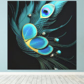 Wall Art/Peacock/威厳のあるStretted Canvas Print キャンバスプリント (インサイチュ (ウッドフロア))