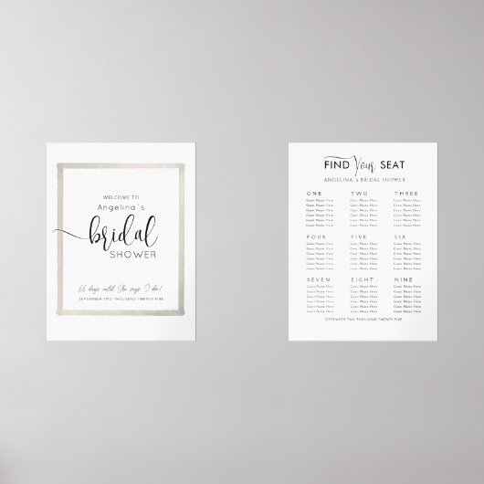 Wall Art Sets WELCOME & Seating plan Bridal Shower (正面)