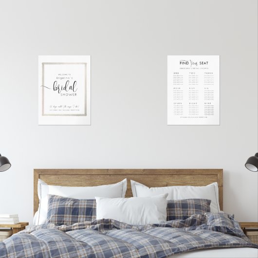 Wall Art Sets WELCOME & Seating plan Bridal Shower (寝室)