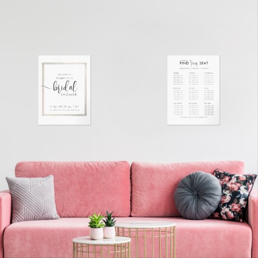 Wall Art Sets WELCOME & Seating plan Bridal Shower (リビング)