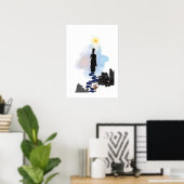 Wall Art- Solitary Girl on the hill ポスター (ホームオフィス)