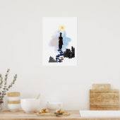 Wall Art- Solitary Girl on the hill ポスター (キッチン)