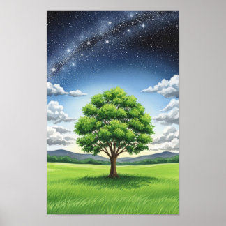 Wall art. The lonely tree ポスター