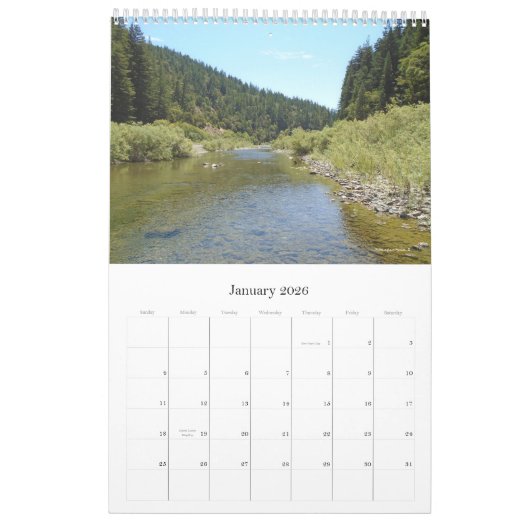Wall Calendar 2026 Richardson Grove - Single Sheet カレンダー (1月 2026)