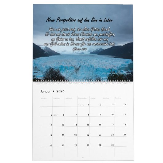 Wall Calendar 2026 with German Bible Verses カレンダー (1月 2026)