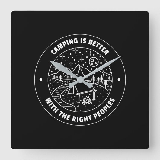 ....Wall Clockでキャンプする方が良い スクエア壁時計 (正面)