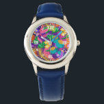 Wall Clock 腕時計<br><div class="desc">Colorful Exotic Floral Pattern-23148</div>
