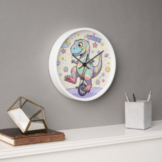 Wall Clock, 10" Round Natural Wood Frame 壁時計