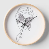 Wall Clock, 10" Round Natural Wood Frame 壁時計 (正面)