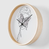 Wall Clock, 10" Round Natural Wood Frame 壁時計 (傾斜)