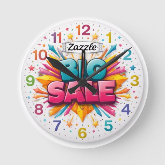 Wall Clock, 8" Round Acrylic ラウンド壁時計 (正面)