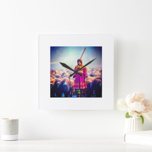 wall clock Afghan design スクエア壁時計 (ホーム)