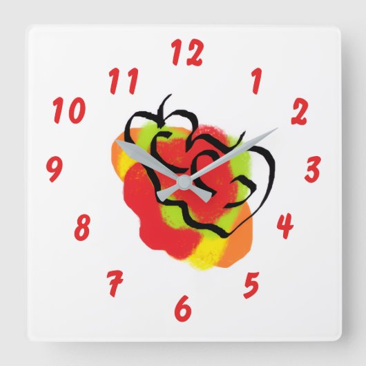 Wall Clock : Apple Fresh スクエア壁時計 (正面)