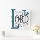 Wall Clock, Bible Verse, Isaiah 60:22 スクエア壁時計 (ホーム)