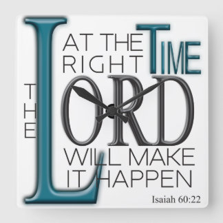 Wall Clock, Bible Verse, Isaiah 60:22 スクエア壁時計