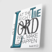 Wall Clock, Bible Verse, Isaiah 60:22 スクエア壁時計 (傾斜)